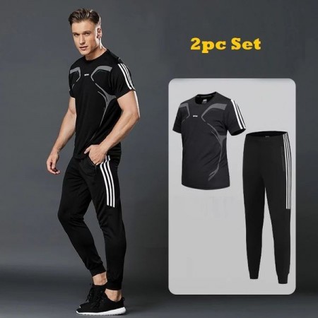 (Size-M) Stylish Tracksuit Trouser & T-Shirt Set (2pc)