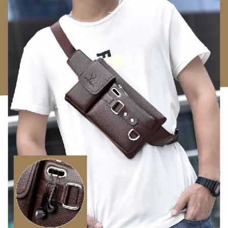 Crossbody Bag Waist Bag Waist Pouch Men's Leather Belt Wallet