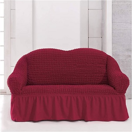 sofa cover 2 seater merun