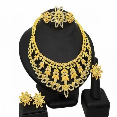 Dubai 24K Gold Plated 2Pcs Necklace Set-