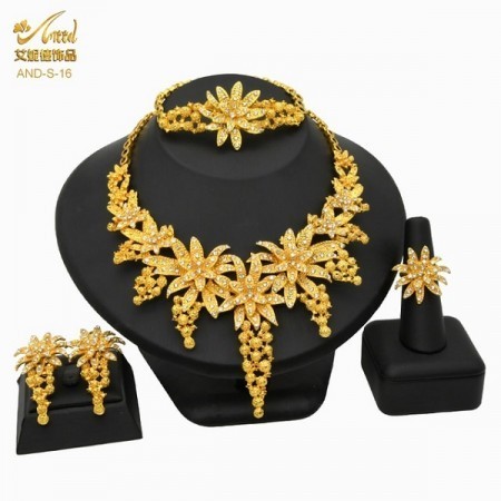 Dubai 24K Gold Plated 2Pcs Necklace Set-