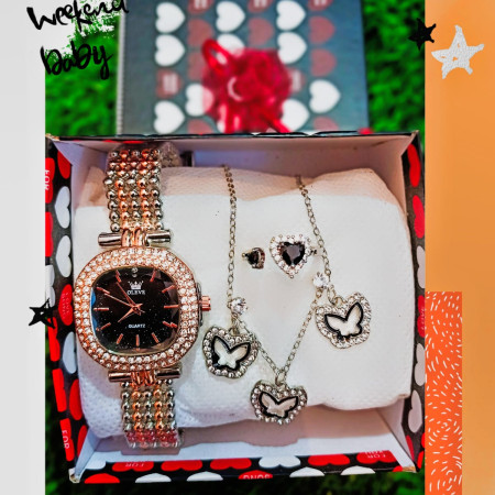 Watch X Necklace X Ring X Ear Ring Special Combo 004