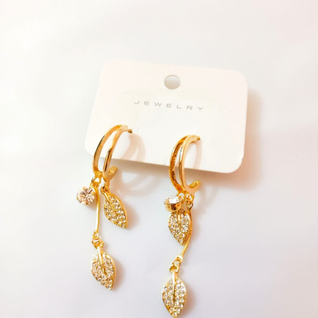 24k gold plated leaf Ear ring