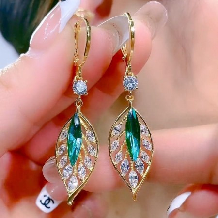 Blue Leaf Zircon Earring's